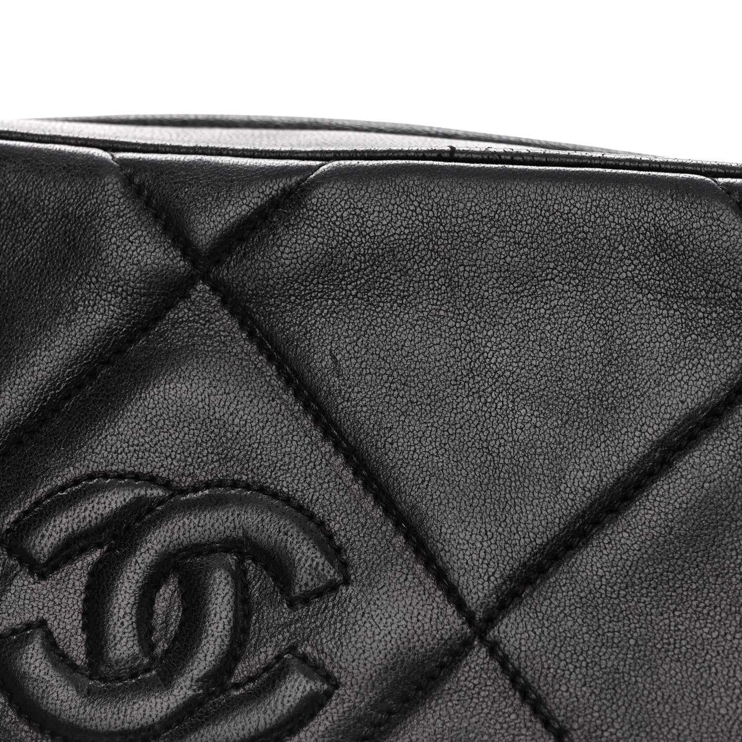 Chanel Lambskin Quilted CC Tassel Camera Case Black 12 of 13