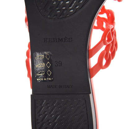 Hermes Rubber Chaine d'Ancre Nude Sandals 39 Pavot 6 of 8