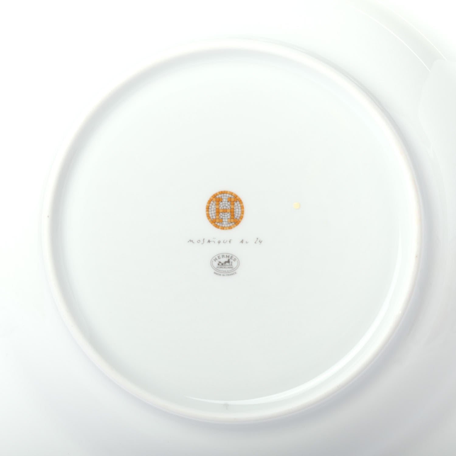 Hermes Porcelain Mosaique Au 24 Round Deep Platter Gold 3 of 4