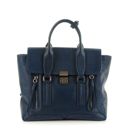 3.1 Phillip Lim 3.1 Textured Calfskin Medium Pashli Satchel Lapis 1 of 7