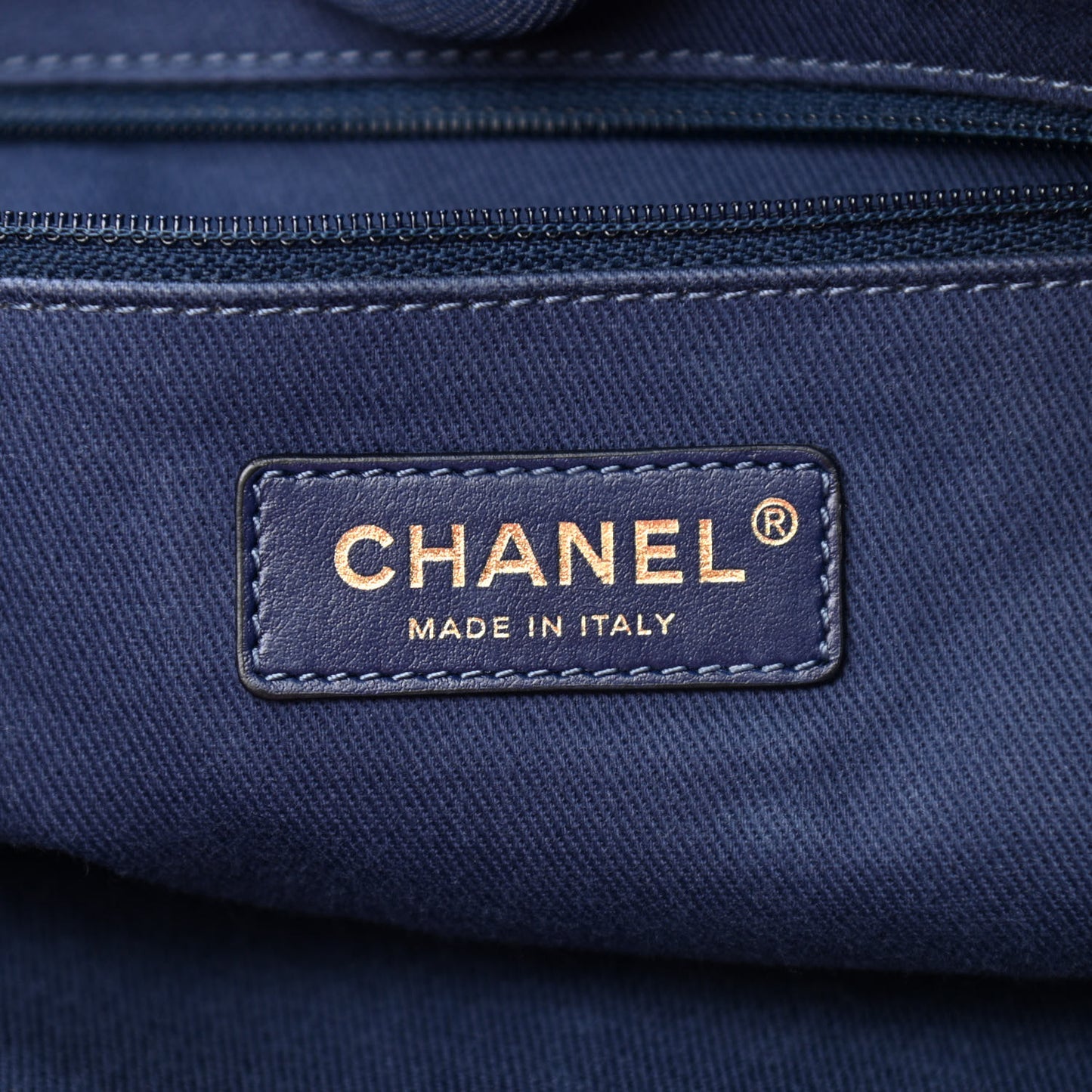 Mixed Fibers Striped Small Deauville Tote Navy Blue