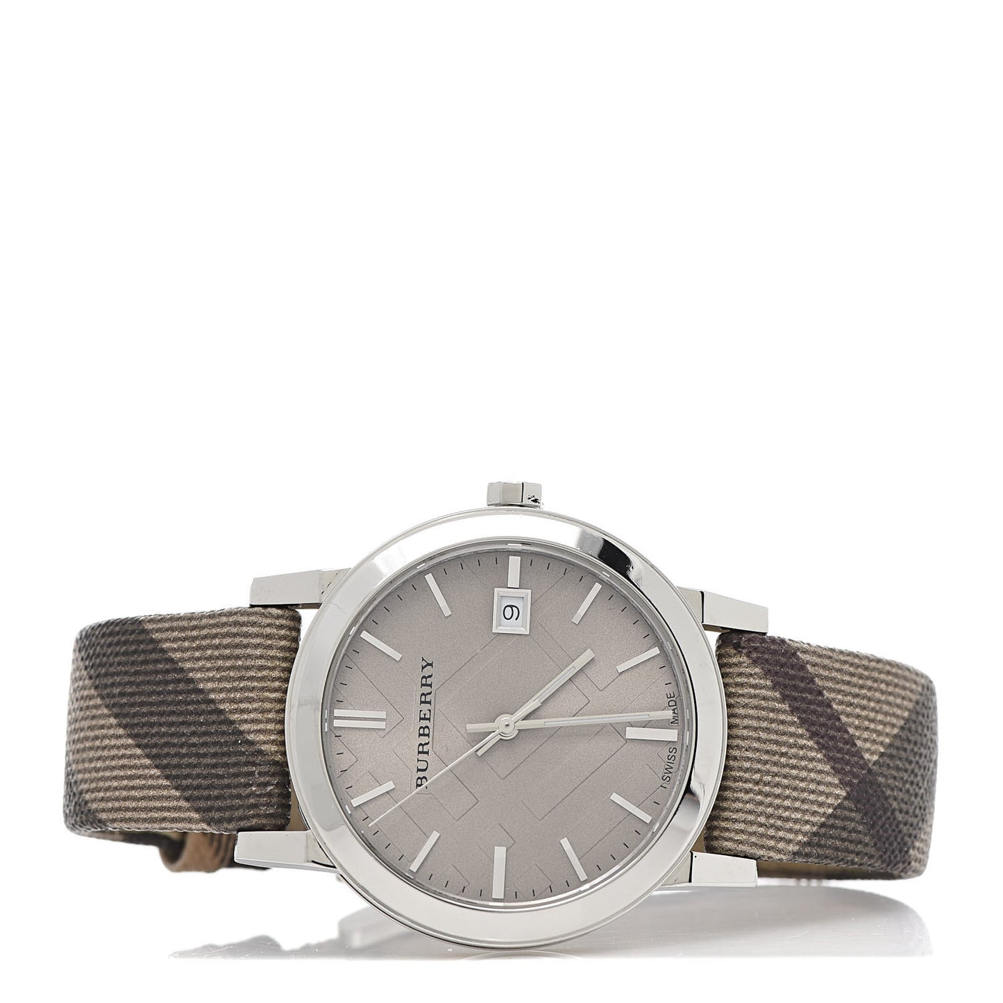 Stainless Steel 38mm Heritage Nova Check Quartz Watch Beige BU9023