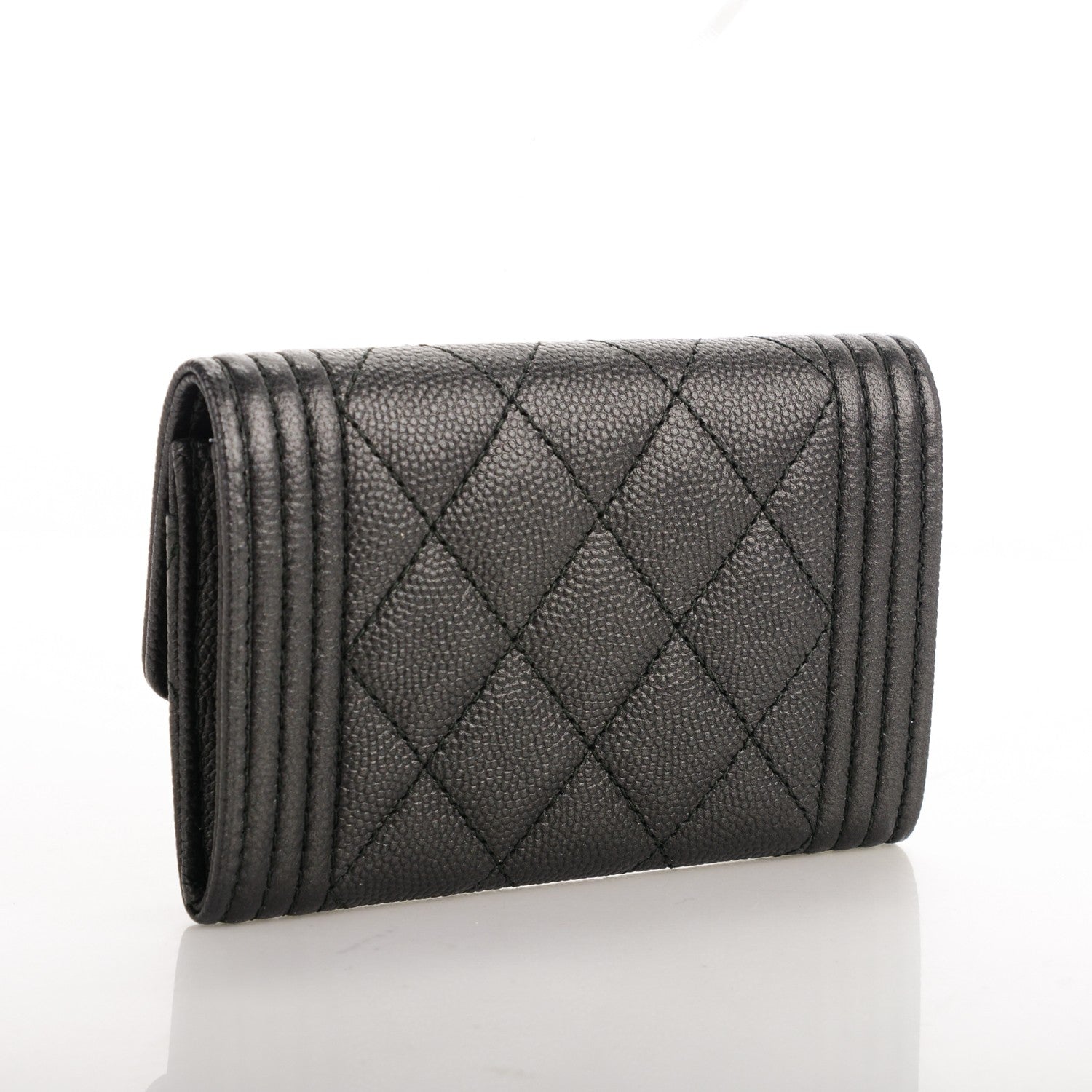 Chanel Caviar Quilted Boy Flap Card Holder So Black 3 of 8