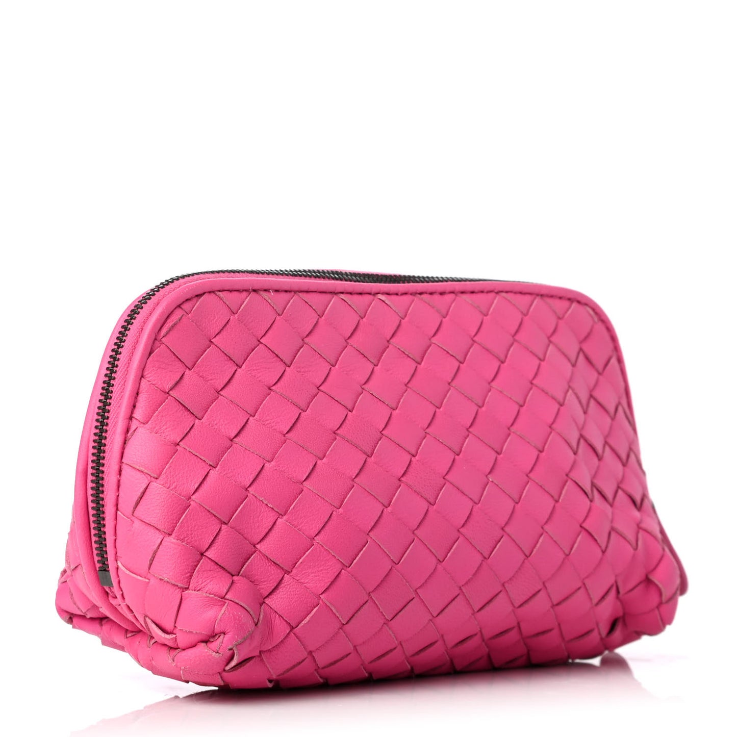 Nappa Intrecciato Cosmetic Pouch Rosa Shock
