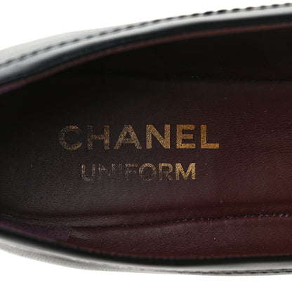Chanel Lambskin Cap Toe CC Ballerina Flats 37.5 Black 7 of 8