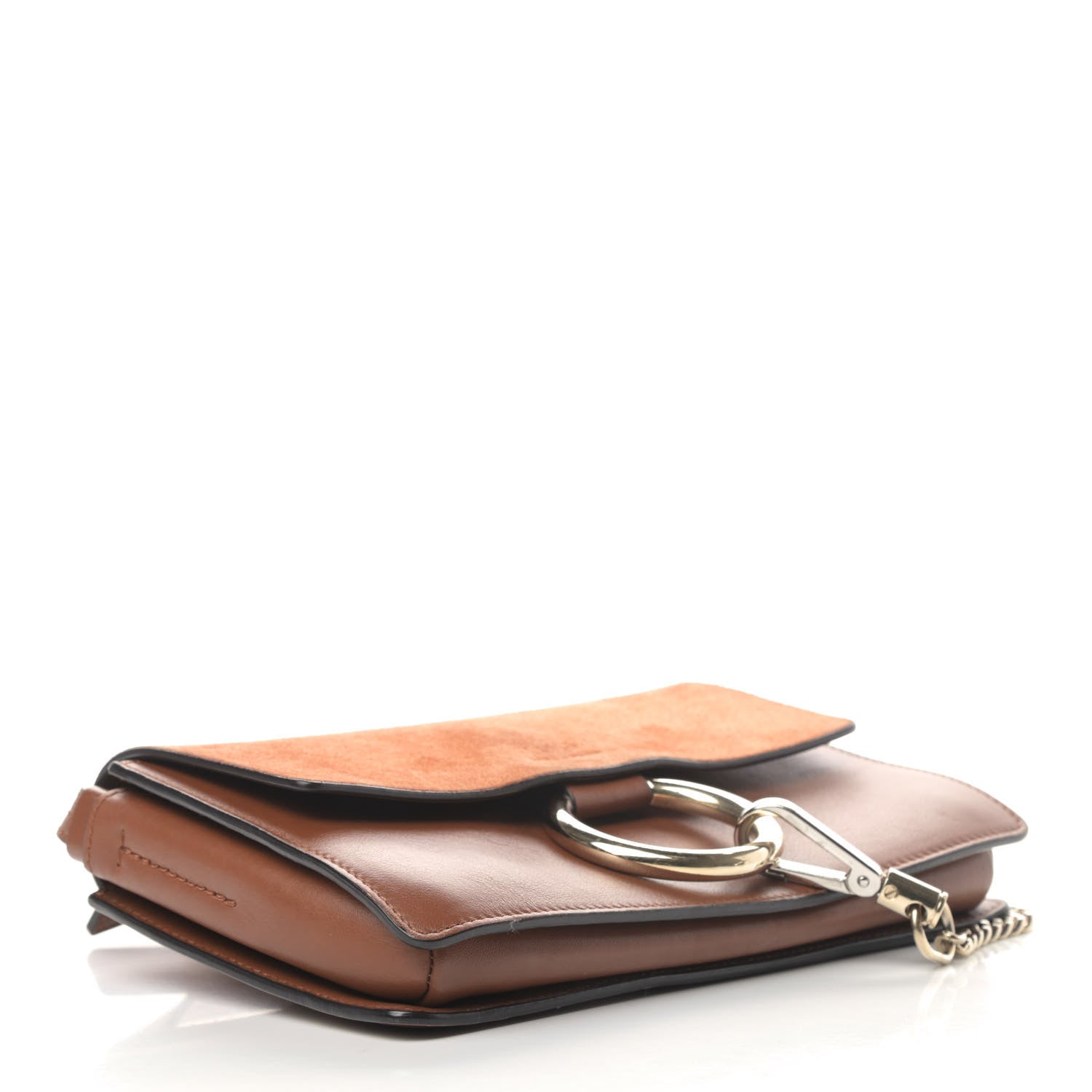 Chloe Suede Calfskin Small Faye Shoulder Bag Tobacco 3 of 5