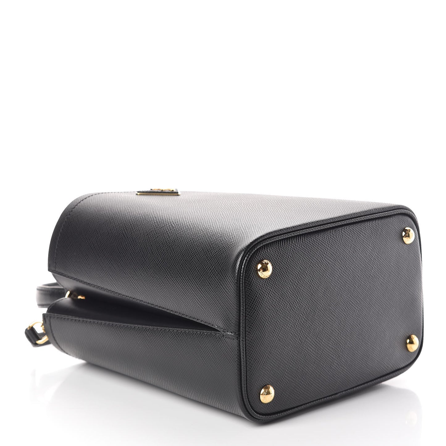 Saffiano Cuir Medium Panier Bucket Bag Black Fuoco