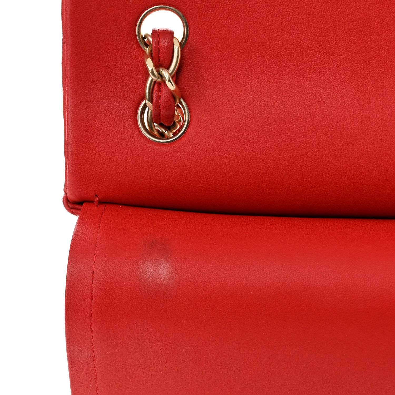 Chanel Lambskin Quilted Jumbo Double Flap Red 12 of 17