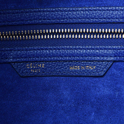 Celine Drummed Calfskin Mini Luggage Indigo 7 of 9