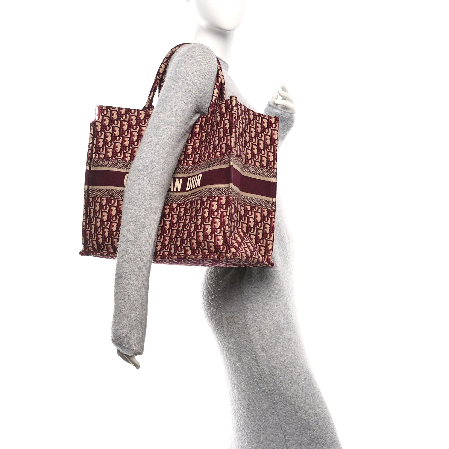 Christian Dior Oblique Large Book Tote Burgundy Multicolor 2 of 13