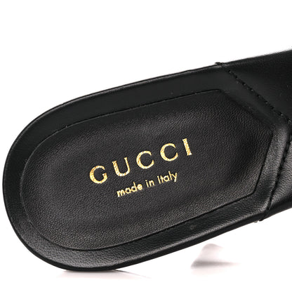 Gucci Nappa Matelasse Monochrome GG Marmont 75mm Slide Sandals 37 Black 7 of 10