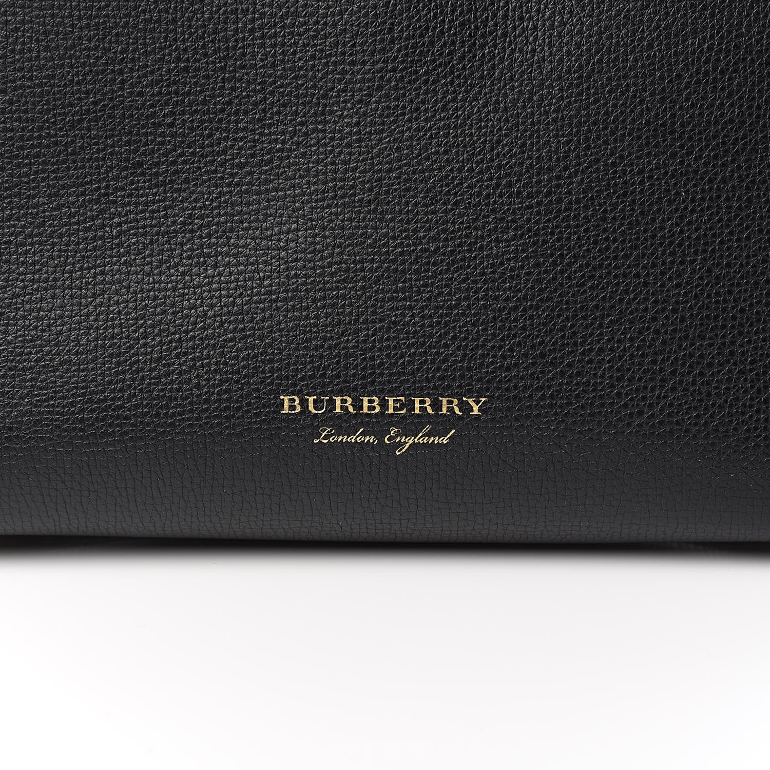 Burberry Grainy Calfskin House Check Small Banner Tote Black 15 of 16