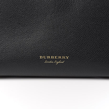 Burberry Grainy Calfskin House Check Small Banner Tote Black 15 of 16
