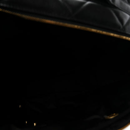 Chanel Shiny Grained Calfskin Quilted Large Travel Bowling Bag Black 5 of 10