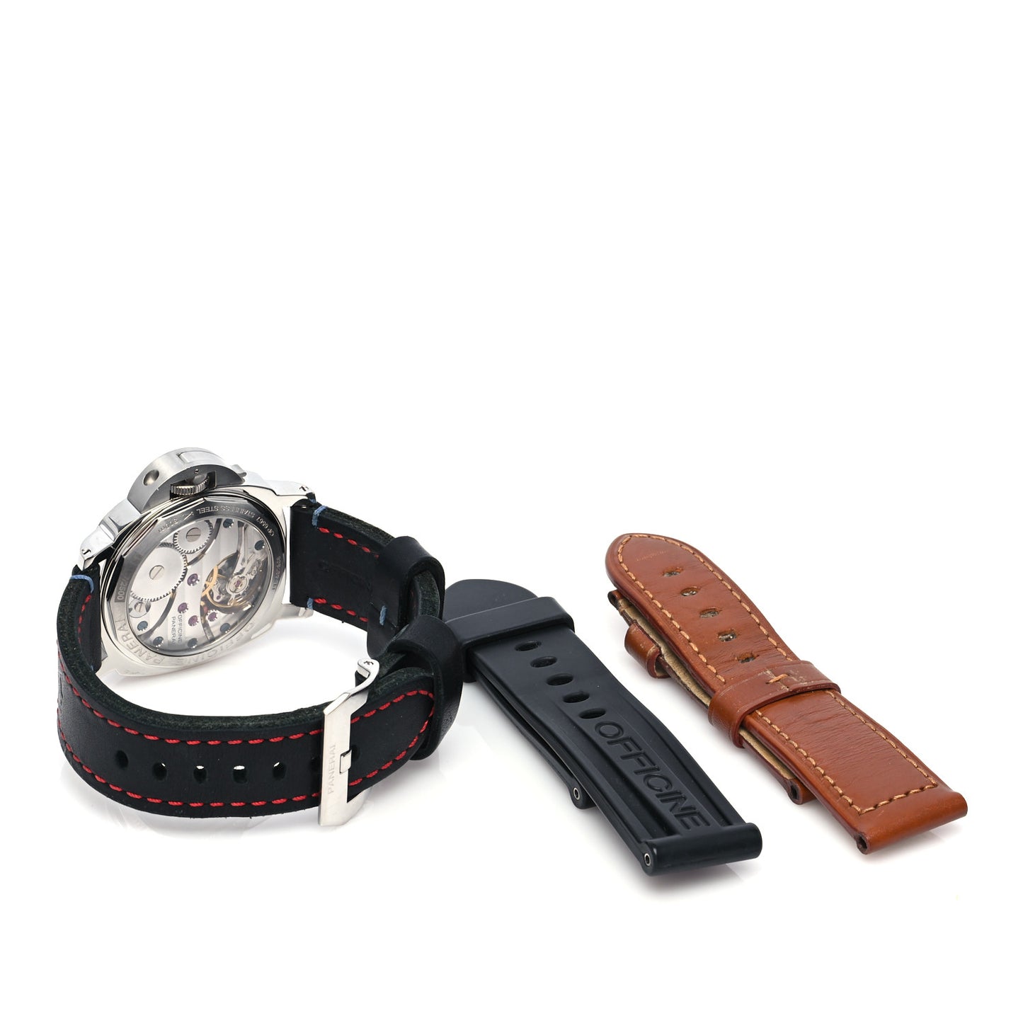 Stainless Steel Calfskin 44mm Luminor Marina Manual Winding Watch Black PAM00111