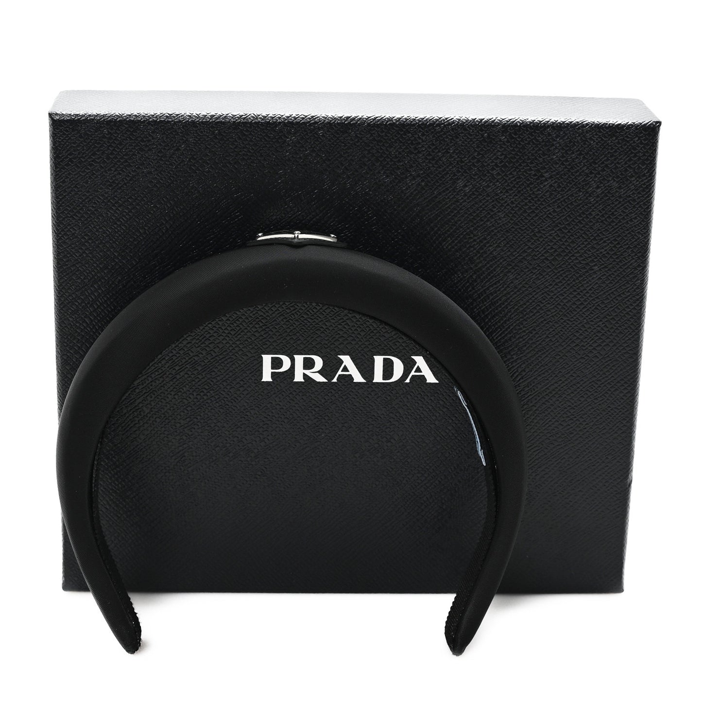 Re-Nylon Metal Triangle Logo Headband Black
