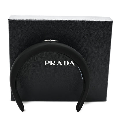 Prada Re-Nylon Metal Triangle Logo Headband Black 7 of 7