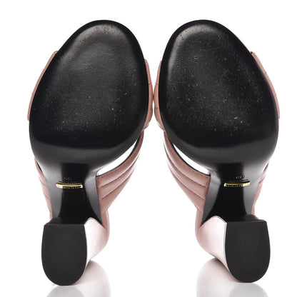Gucci Malaga Kid Webby Crossover High Heel Slide Sandals 39 Carmine Rose 5 of 8
