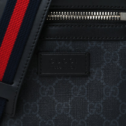 Gucci GG Supreme Monogram Appia Calfskin Web Small Camera Messenger Bag Black Grey 8 of 10