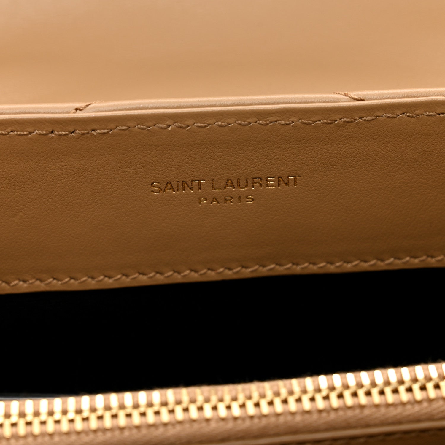 Saint Laurent Calfskin Y Quilted Monogram Small Loulou Chain Satchel Dark Beige 7 of 10