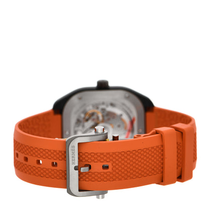 Hermes DLC Coated Titanium Rubber 39mm H08 Automatic Watch Orange 3 of 5
