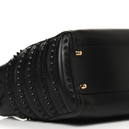Christian Louboutin Calfskin Spikes Farida Bowler Bag Black 9 of 13
