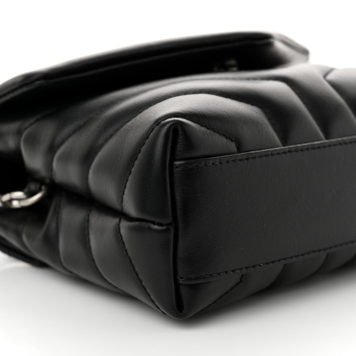 Calfskin Y Quilted Monogram Toy Loulou Crossbody Bag Black