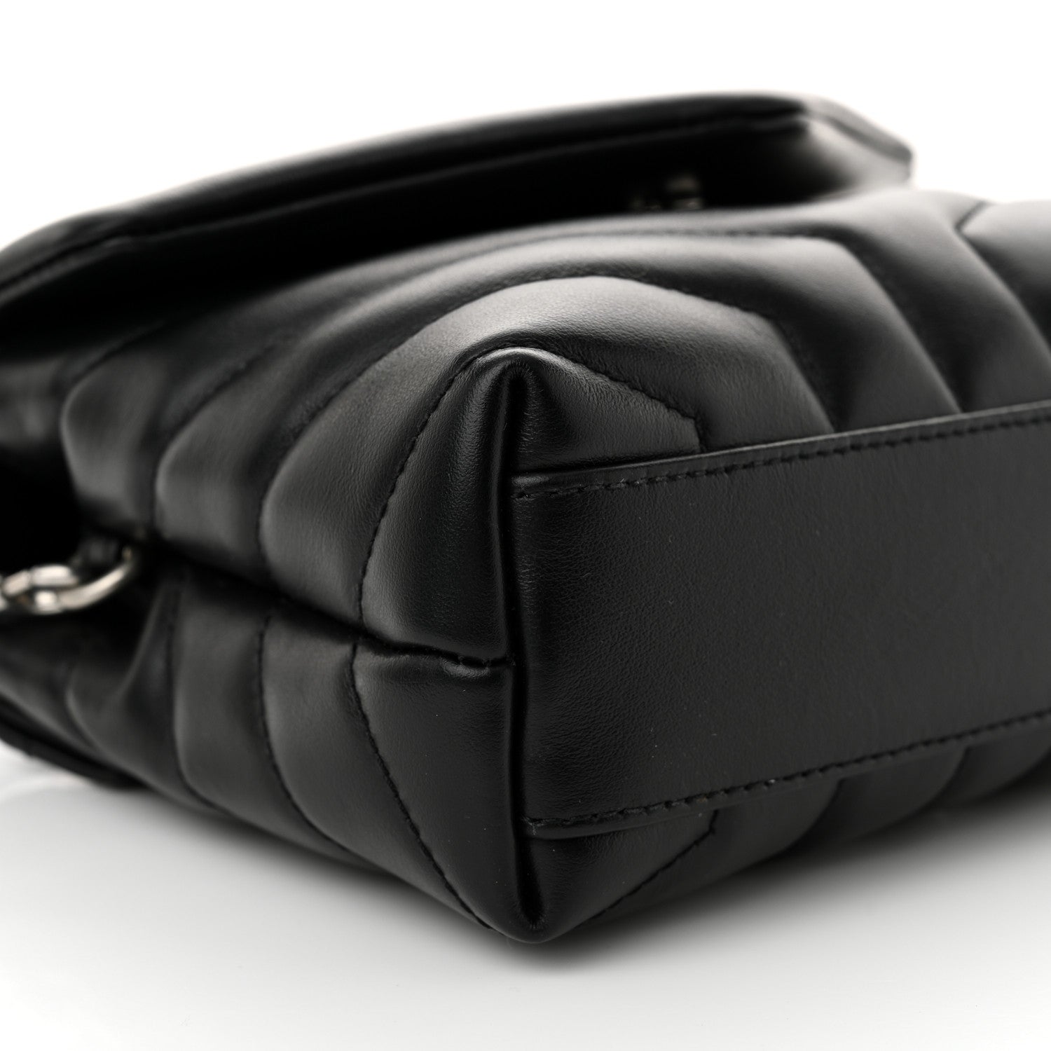 Saint Laurent Calfskin Y Quilted Monogram Toy Loulou Crossbody Bag Black 9 of 10
