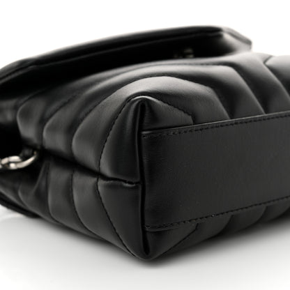 Saint Laurent Calfskin Y Quilted Monogram Toy Loulou Crossbody Bag Black 9 of 10
