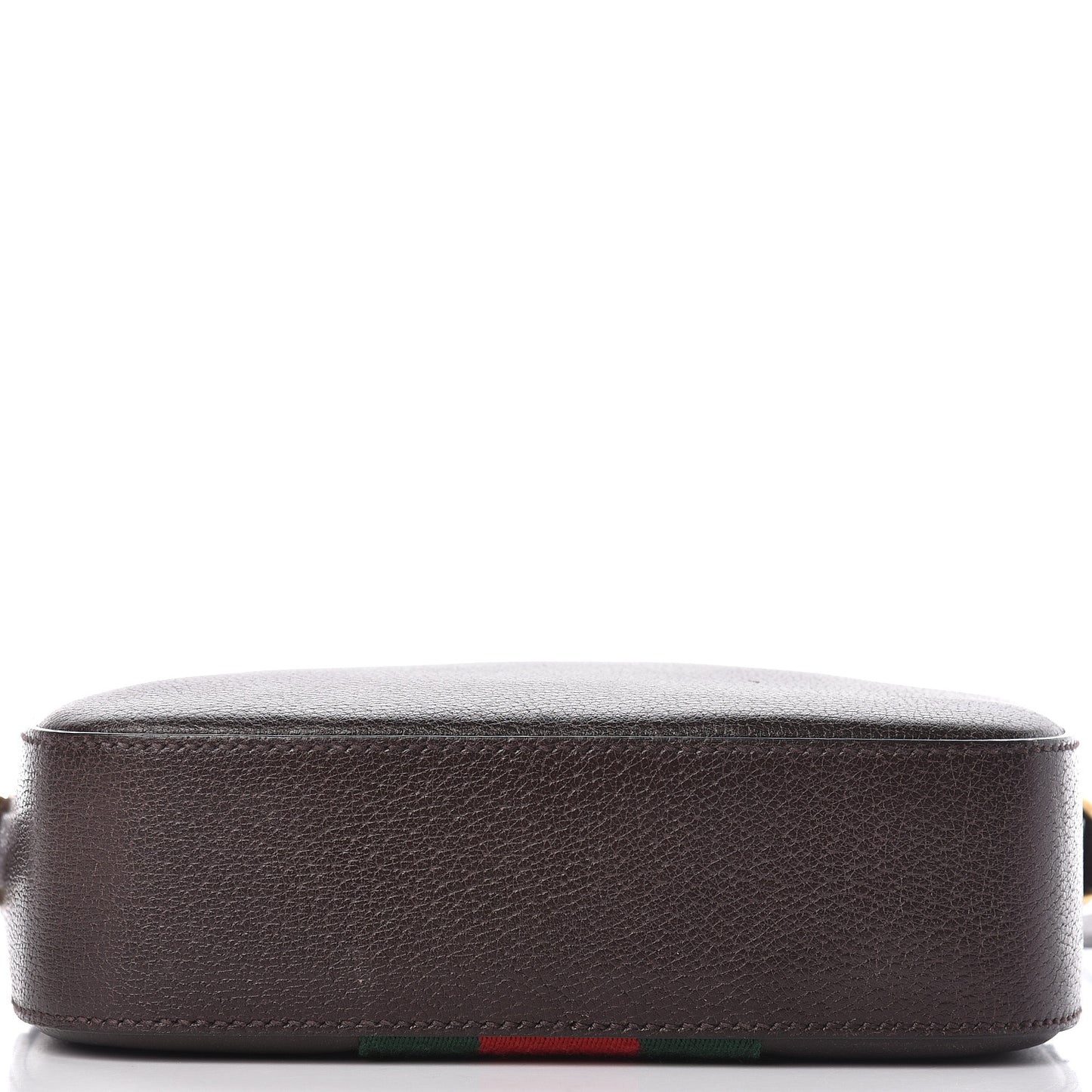 Textured Calfskin Web Small Webby Bee Shoulder Bag Brown Coffee