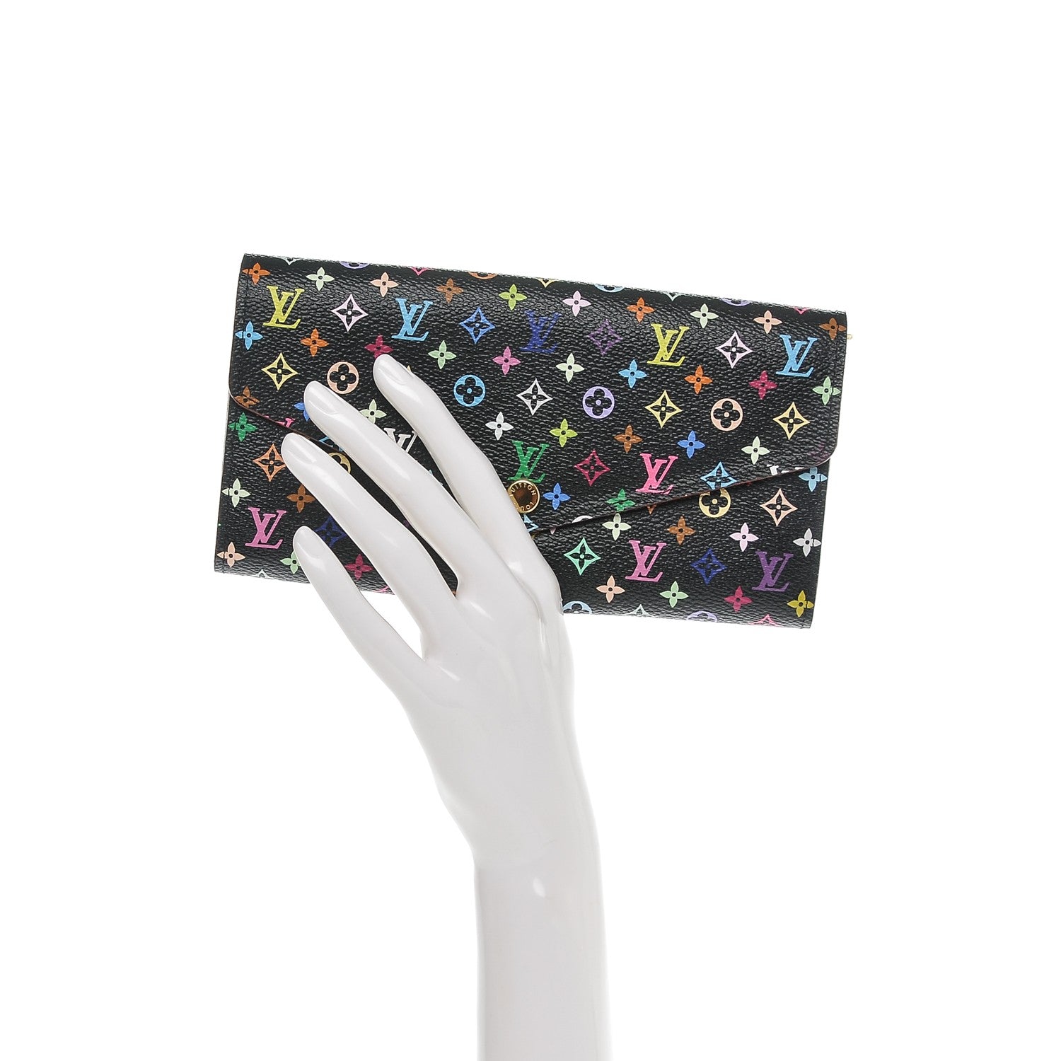 Louis Vuitton Monogram Multicolor Sarah Wallet NM Black Grenade 2 of 6