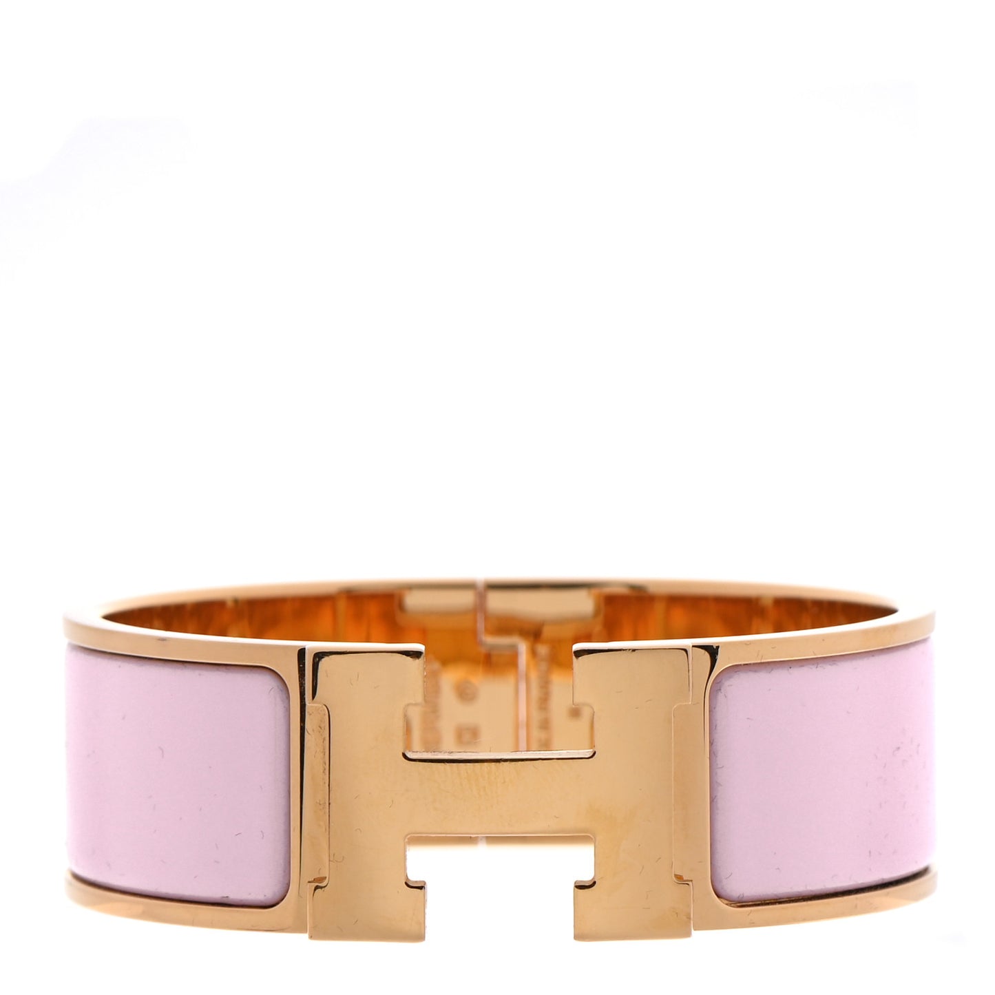Enamel Wide Clic Clac H Bracelet PM Rose Dragee