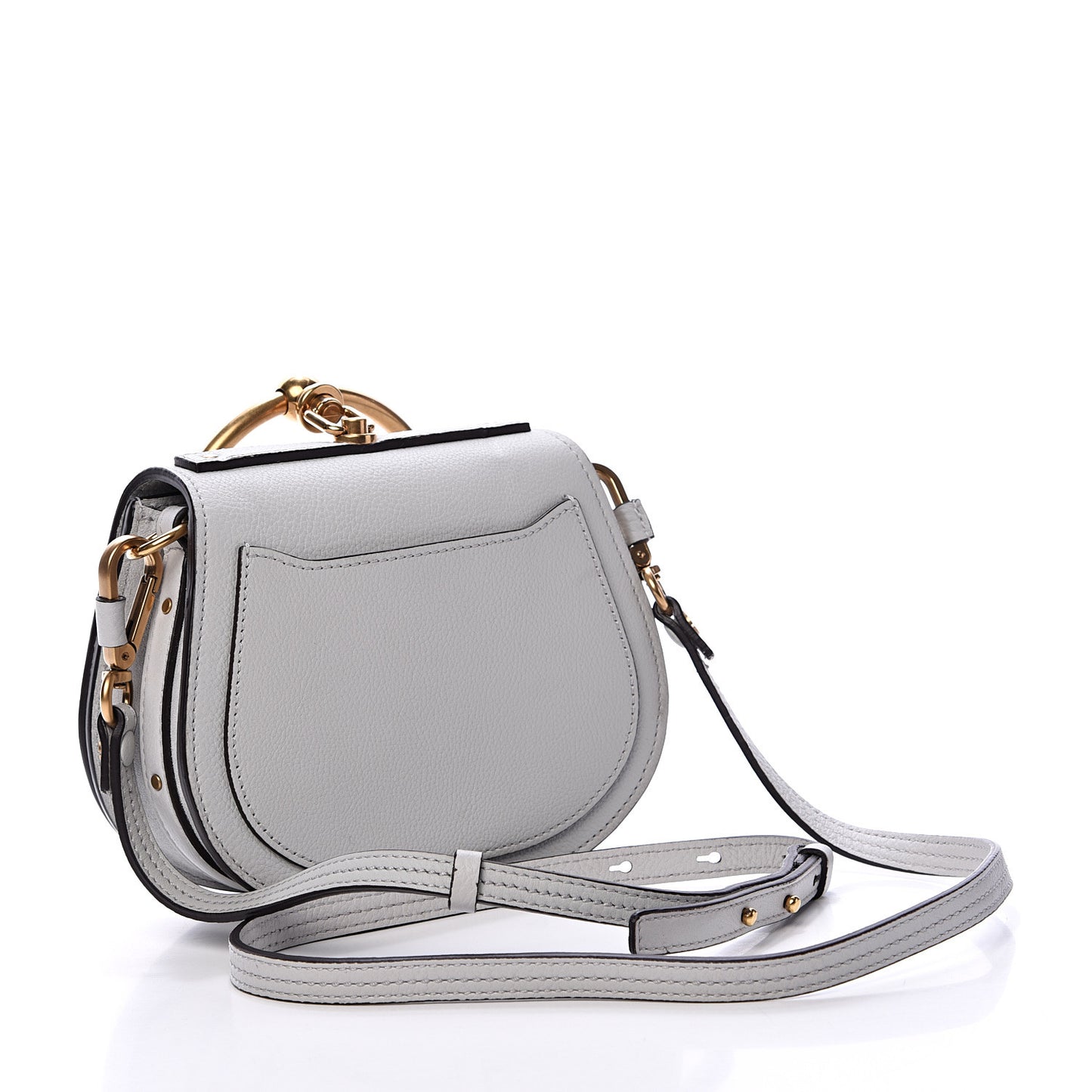 Calfskin Suede Small Nile Bracelet Bag Airy Grey