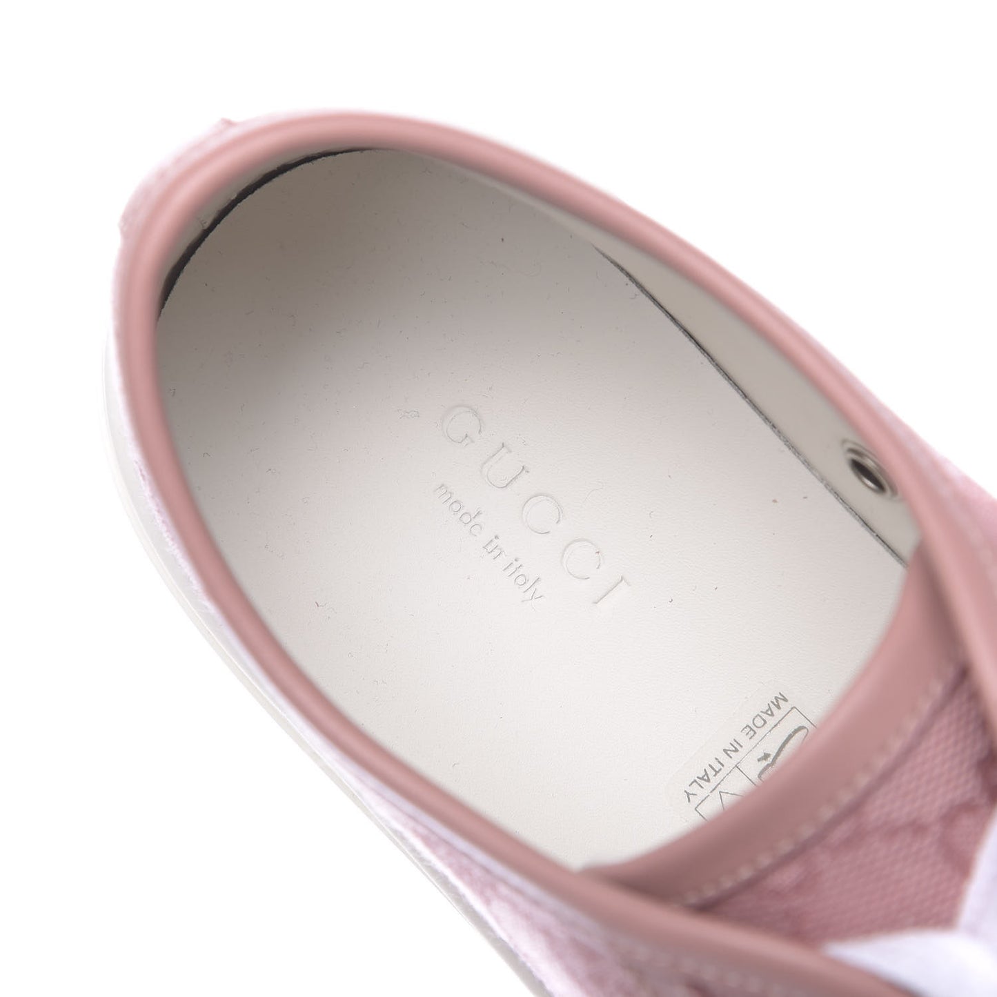 GG Monogram Calfskin Womens Low Top Sneakers 37 Pink Soft Pink