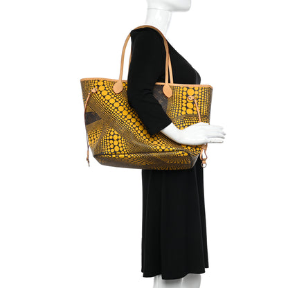 Louis Vuitton Monogram Kusama Waves Neverfull MM Yellow 2 of 17