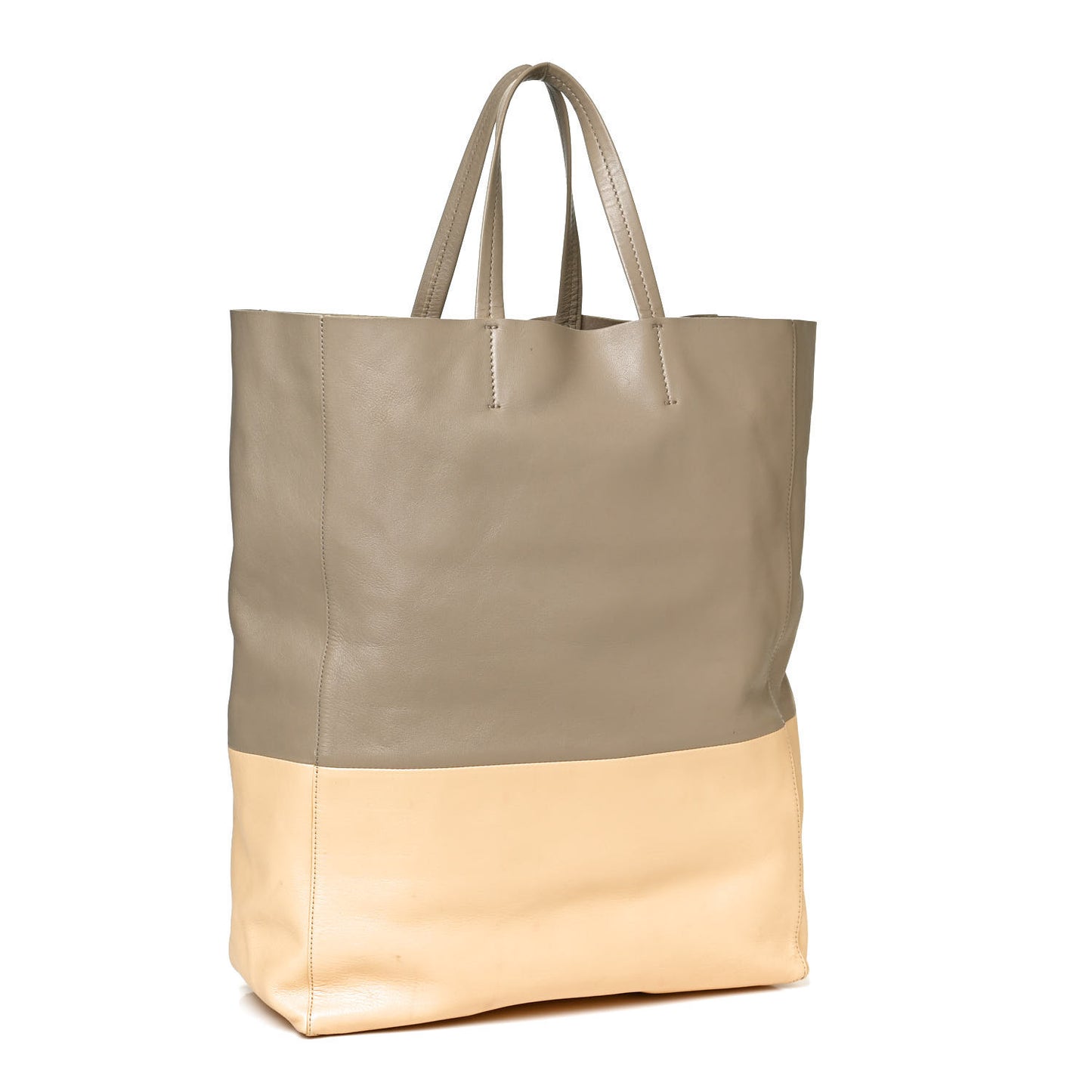 Lambskin Vertical Bi-Cabas Butter