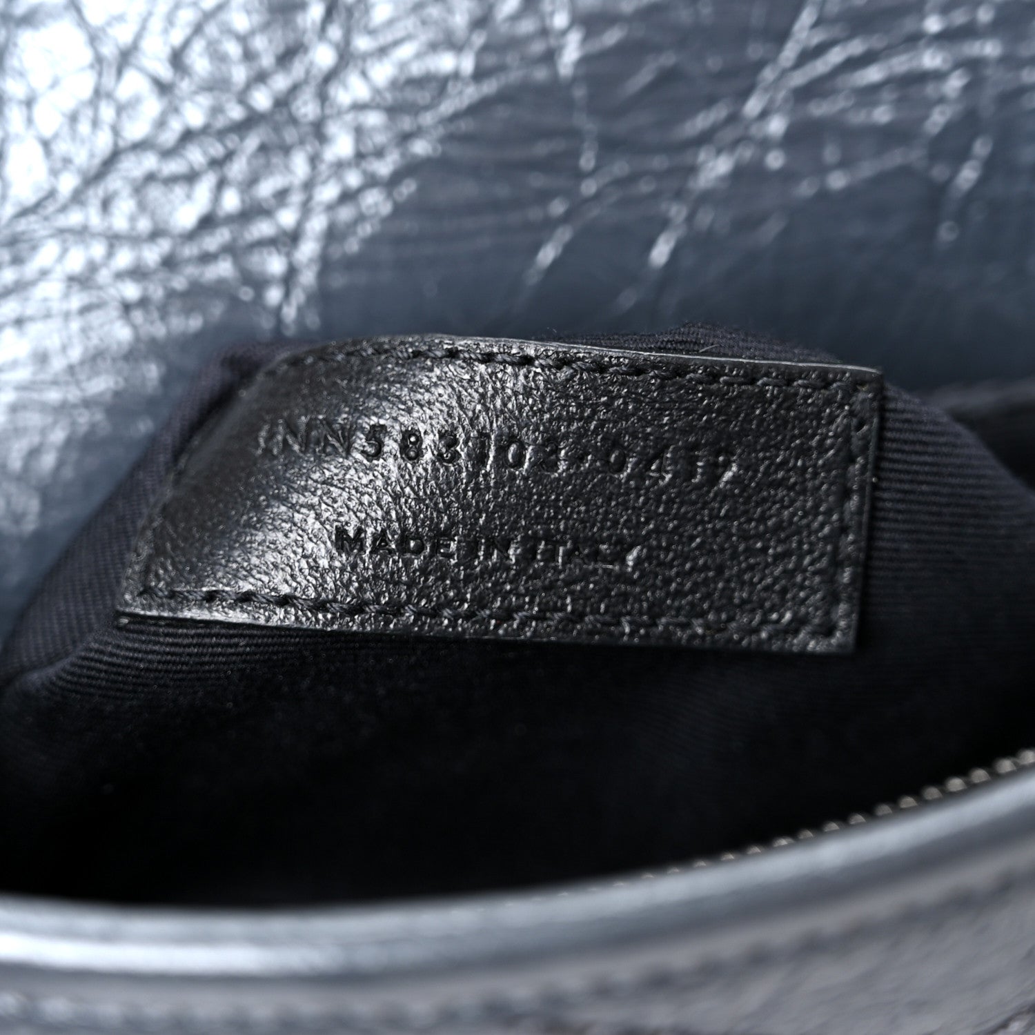 Saint Laurent Crinkled Calfskin Matelasse Monogram Niki Chain Wallet Dark Smog 6 of 9