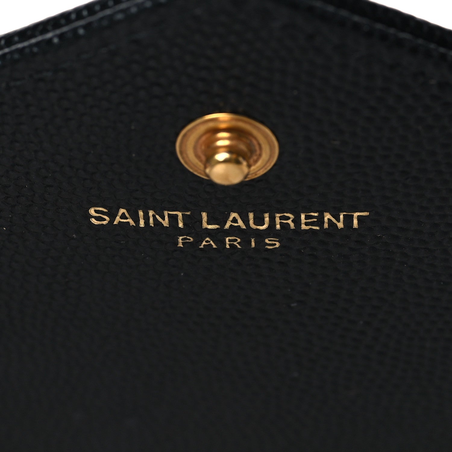Saint Laurent Grain De Poudre Matelasse Chevron Monogram Chain Wallet Black 6 of 8