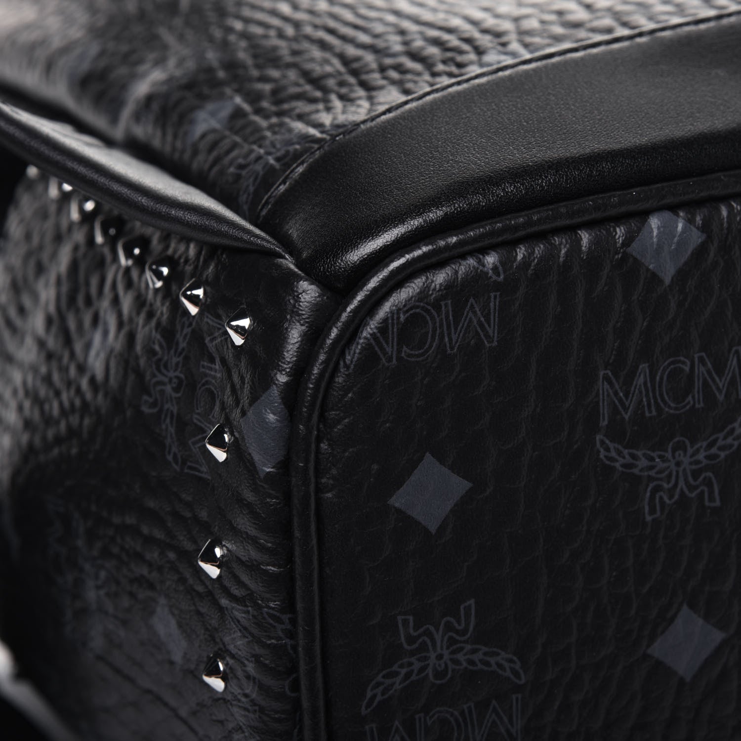 MCM Visetos Studded Small Stark Backpack Black 10 of 12