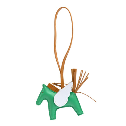 Hermes Milo Lambskin Grigri Rodeo Pegase Horse Bag Charm PM Menthe Sesame Bleu Brume 1 of 5