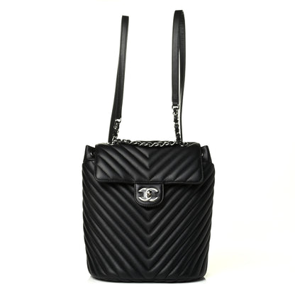 Chanel Calfskin Chevron Quilted Small Urban Spirit Backpack Black 1 of 6