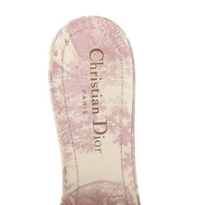 Christian Dior Cotton Toile De Jouy Embroidered Dway 50mm Slide Sandals 36.5 Light Pink 7 of 9
