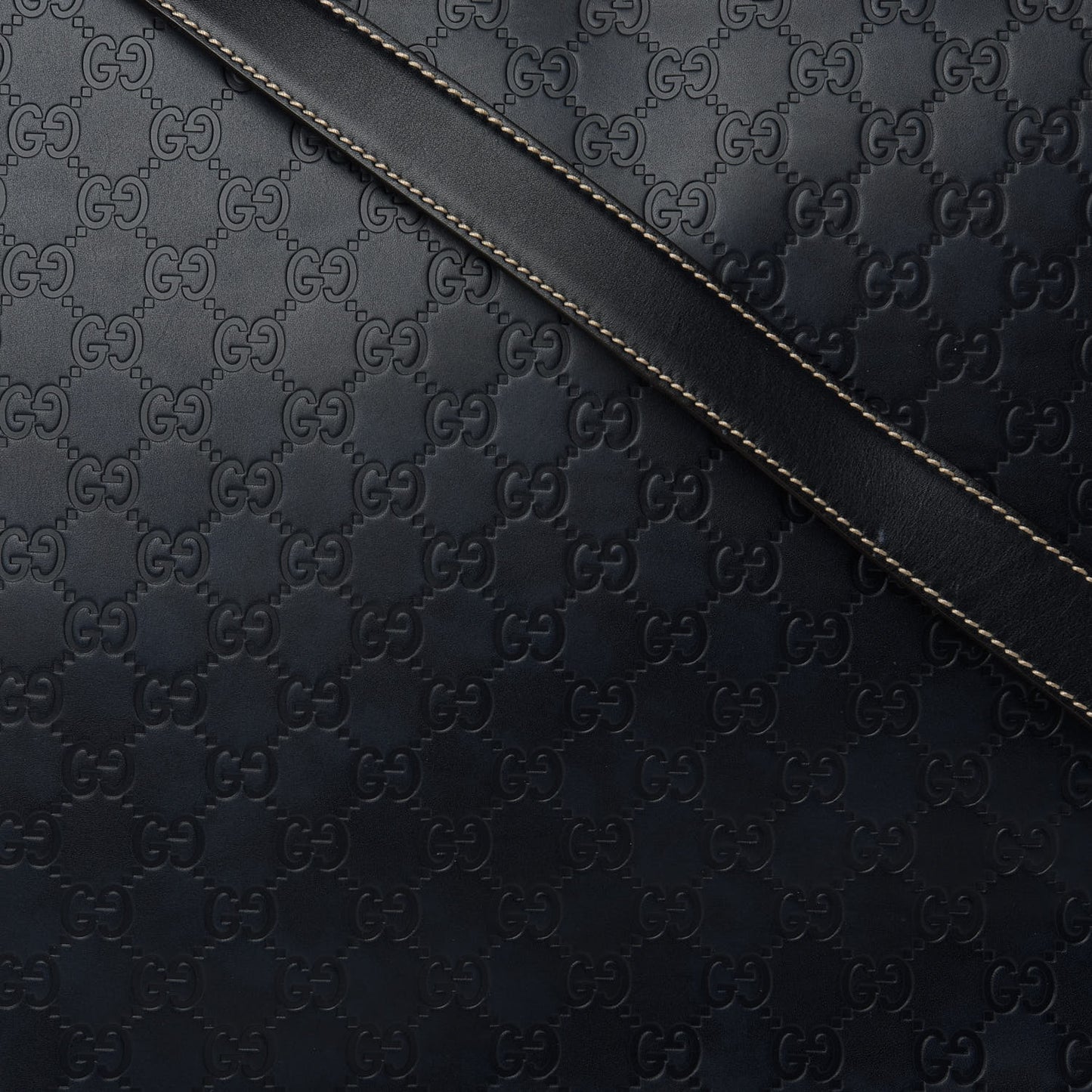 Guccissima Large Flap Messenger Bag Navy