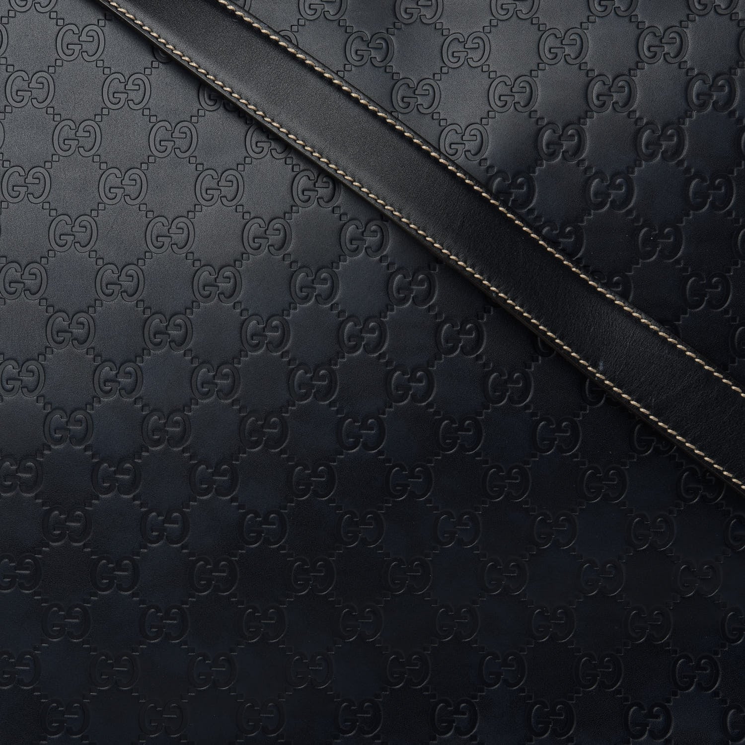 Gucci Guccissima Large Flap Messenger Bag Navy 10 of 10
