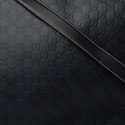 Gucci Guccissima Large Flap Messenger Bag Navy 10 of 10
