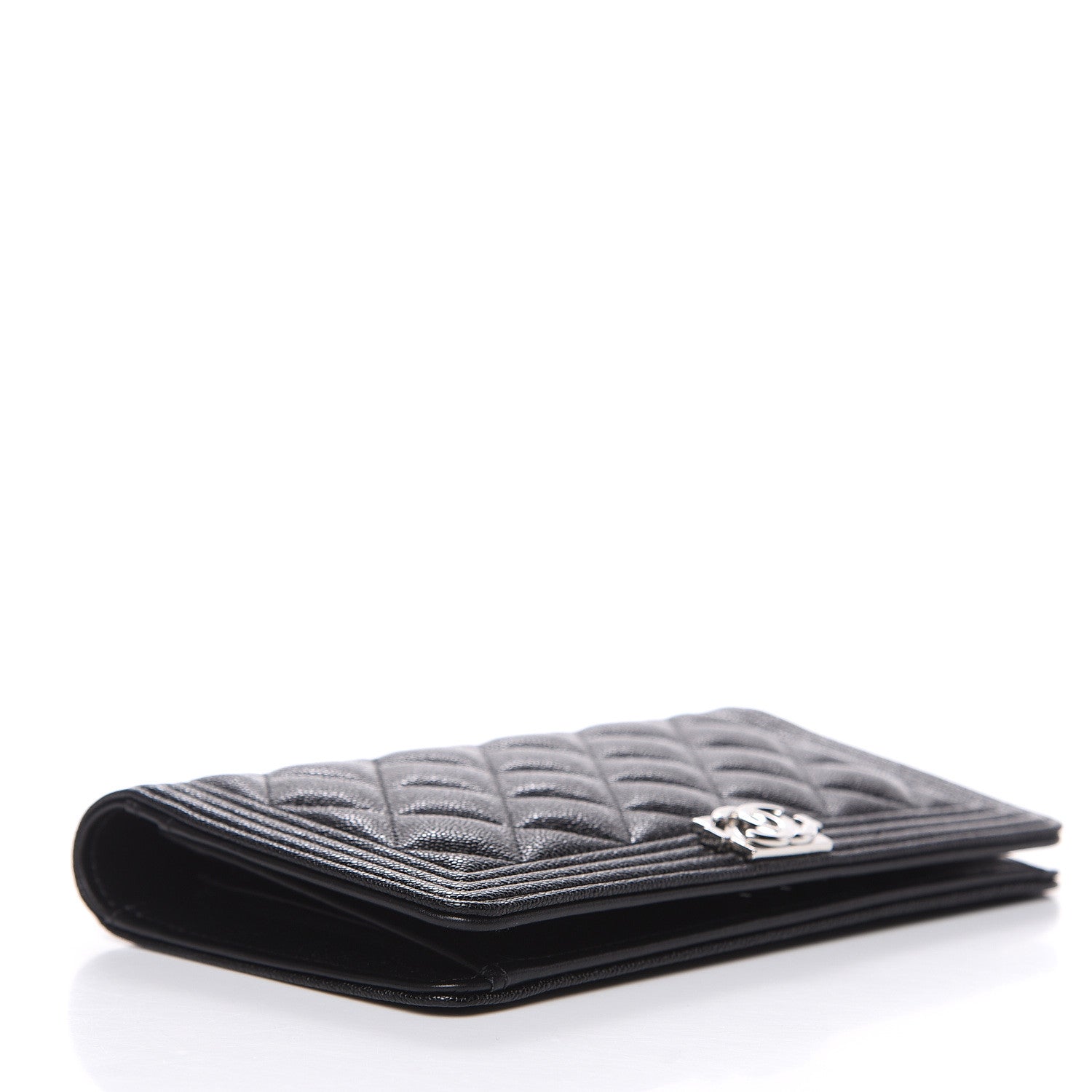 Chanel Caviar Quilted Boy Yen Wallet Black 4 of 9