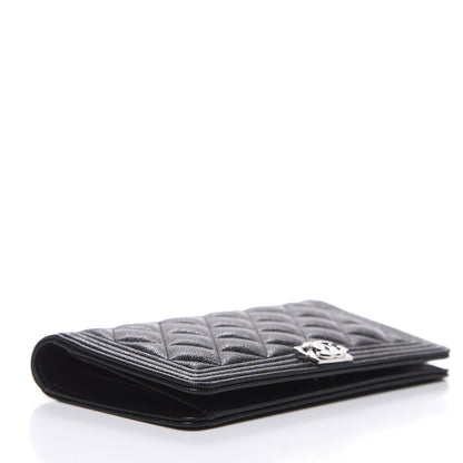 Chanel Caviar Quilted Boy Yen Wallet Black 4 of 9