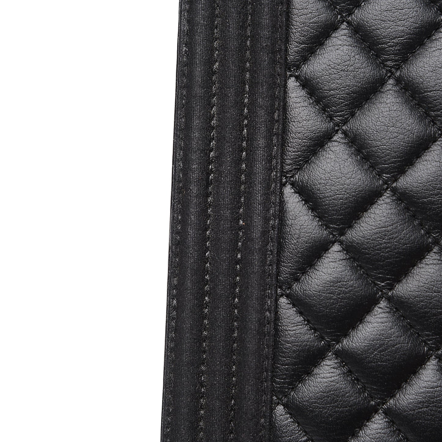 Calfskin Quilted Large Boy Flap Black