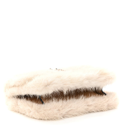 Valentino Garavani Mink Fur Snakesin Small Glam Lock Rockstud Flap Grey 5 of 13