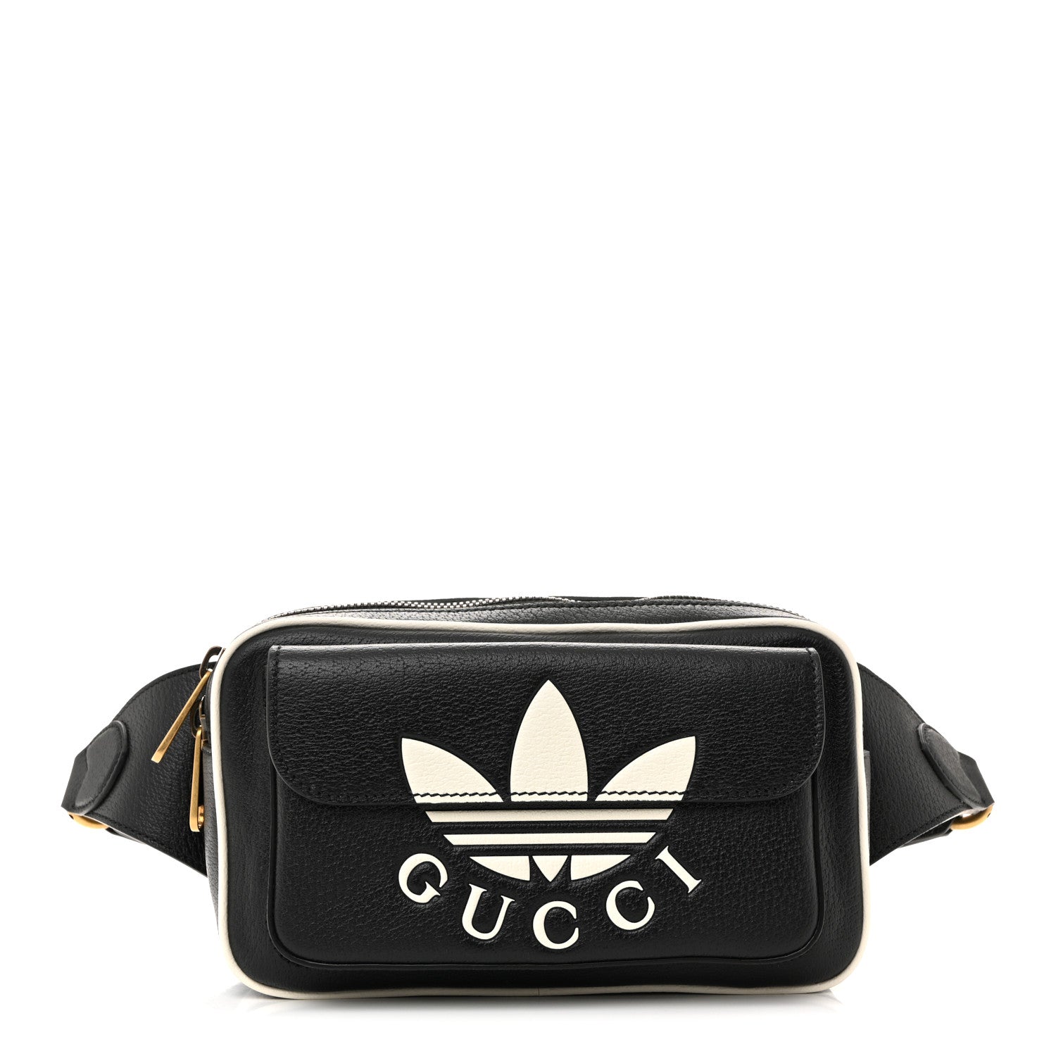 Gucci X ADIDAS Textured Dollar Calfskin Belt Bag Black 1 of 10